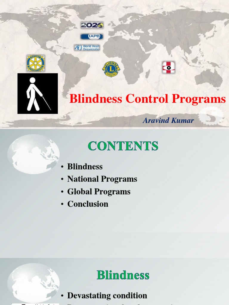 Blindness Control Programs PDF Visual Impairment Ophthalmology