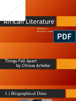 African Literature: Submitted To: Ms. Grace T. Sacabin