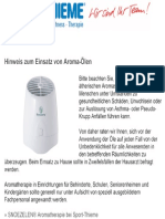 Aromatherapie Primavera Hinweis