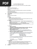 Lesson Plan in Mathematics Grade 6