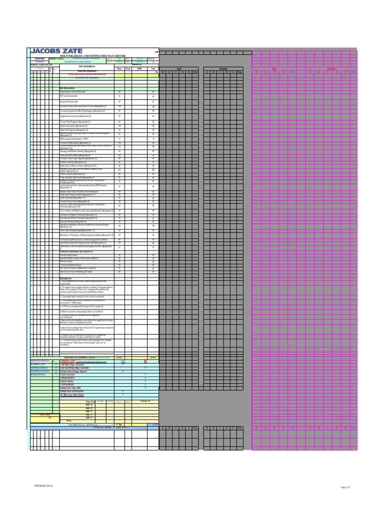 Project Deliverables and Man-Hours Summary | PDF | Process Control | Pump