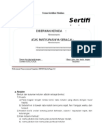 Format Sertifikat Pelatihan