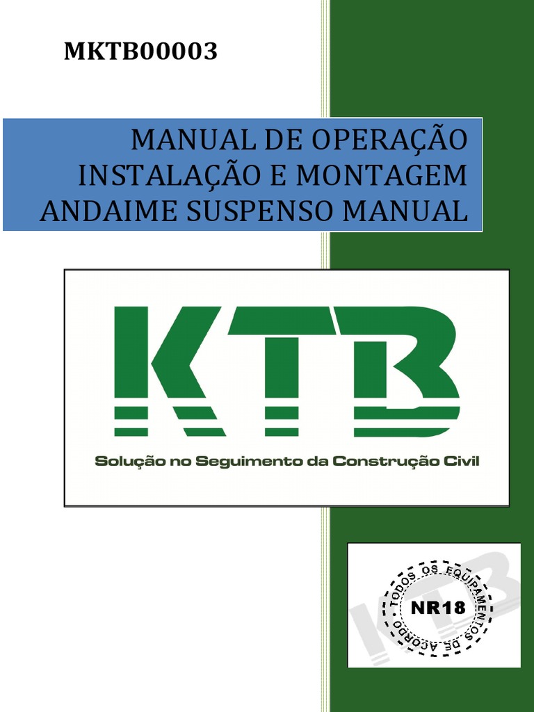 MKTB - 00003 - 000 - Andaime Suspenso Manual KTB PDF | PDF | Porca ...