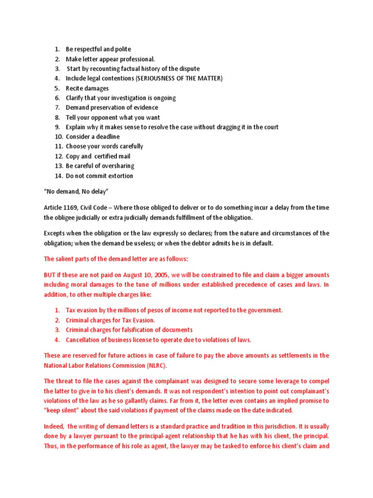 Demand Letter (Discussion) PDF Lawyer Extortion