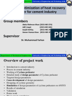 Design and Optimization of Heat Recovery Heat Exchanger For Cement Industry Group Members