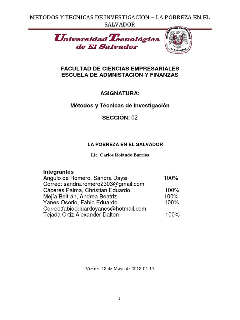 Factores de Pobreza en El Salvador | PDF | Pobreza | Pobreza e indigencia