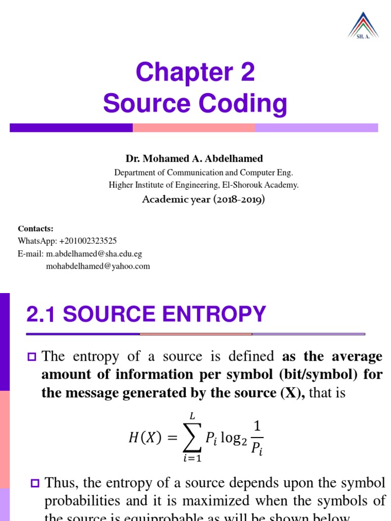 Ch. 2 Source Coding-Ppt1 PDF | PDF | Code | Bit