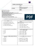 Prueba de Matemática Diagnóstico