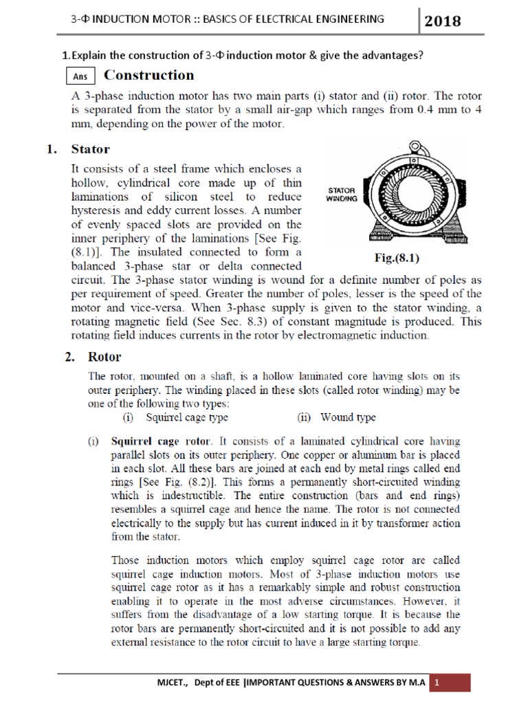 3-Phase Induction Motor Basics | PDF | Electrical Engineering ...