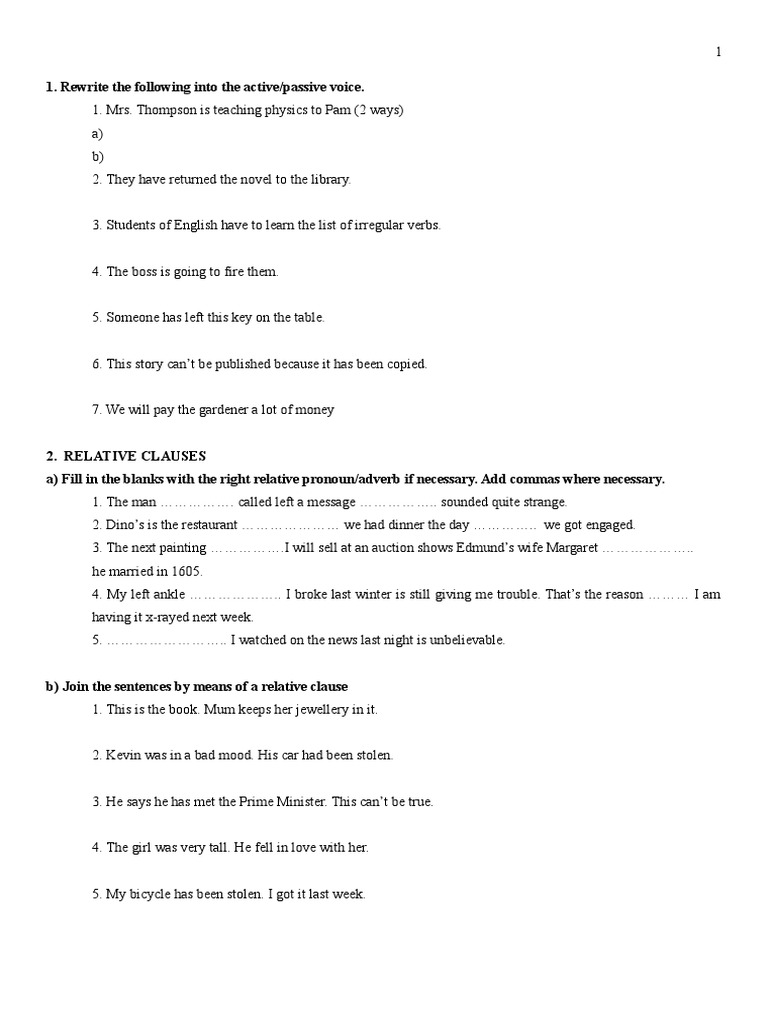 Grammar Revision 1 3rd Term | PDF | Languages | Language Arts & Discipline