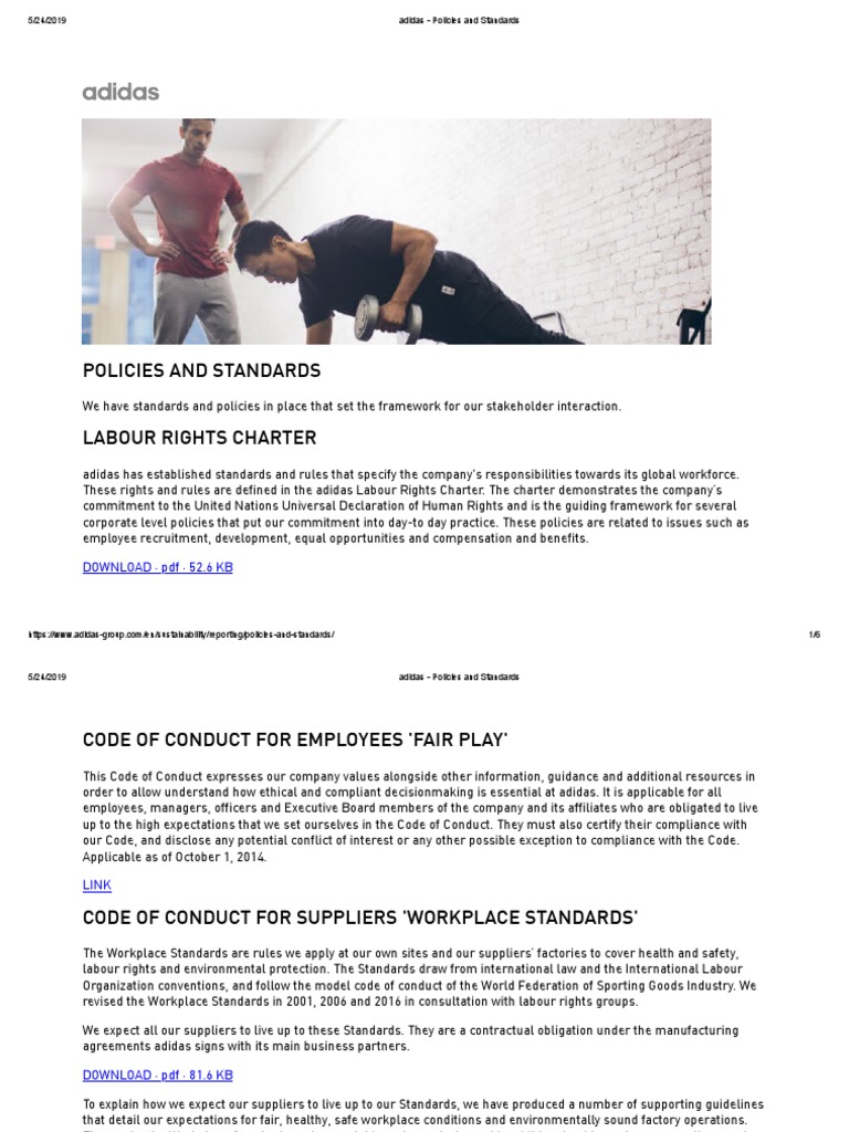 Adidas Policies and Standards PDF Labor Rights Policy