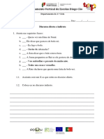 Discurso Direto e Indireto - Ficha de Trabalho PDF