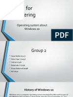Operating System About Win 10