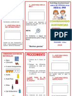 Triptico de Experimento Combinando Las Sustancias