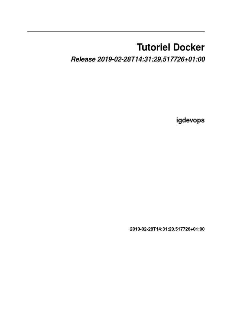 Devopstuto Docker PDF | PDF | Variantes Unix | Logiciel système