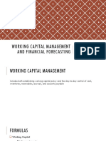 Working Capital Management and Financial Forecasting: Fin3N
