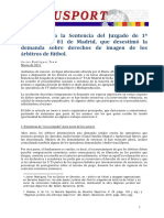 Rodriguez Ten - Comentario de Sent. Que Desetima Reclamo Por Derechos de Imagen de Arbitros de Futbol