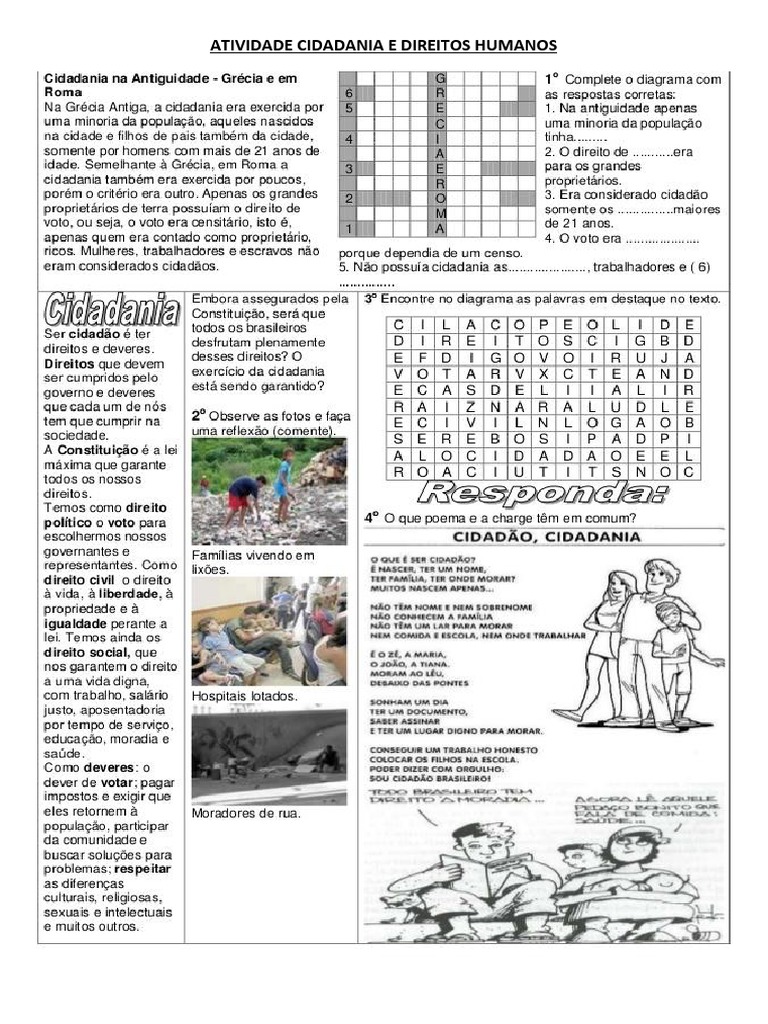 Atividade Cidadania e Direitos Humanos | PDF