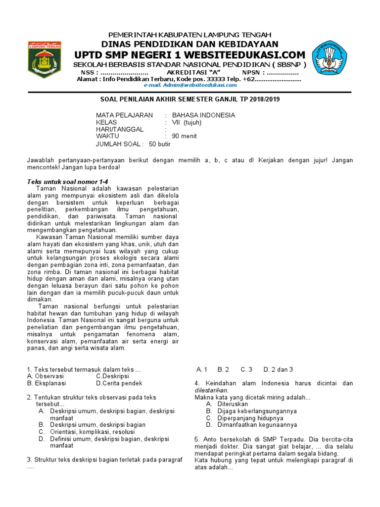 Teks Observasi Biota Laut Taman Bunaken Terkait Teks