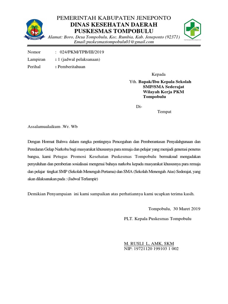 Surat Tugas Napza Pdf