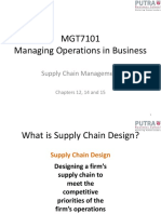 MGT7101 Managing Operations in Business: Supply Chain Management
