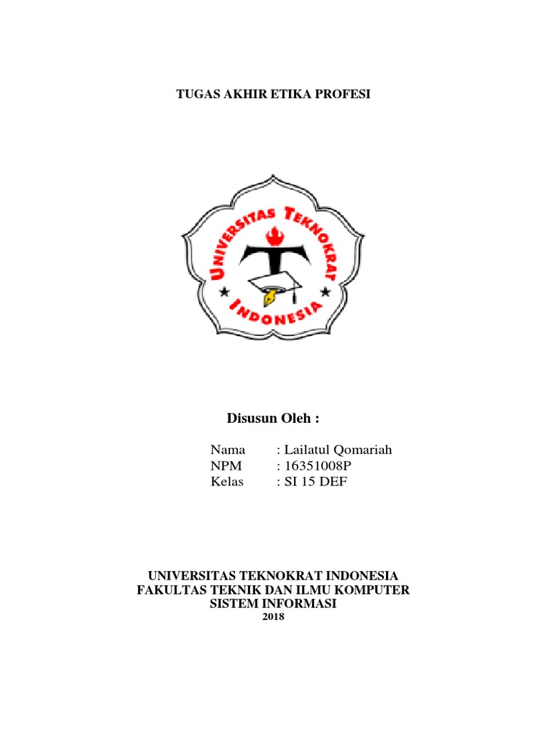 Cover Tugas Akhir Etika Profesi 1