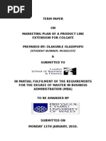 Marketing Plan for Product Line Extension for Colgate