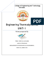 Engineering Thermodynamics UNIT-1: P.R. Pote (Patil) College of Engineering and Technology, Amravati