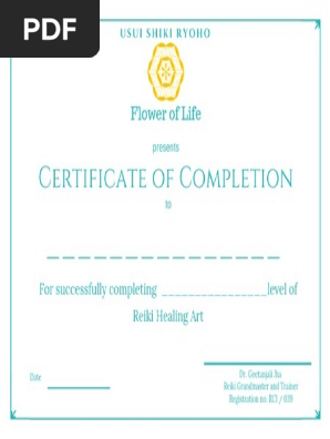 Reiki Certificate