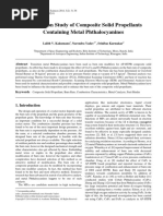 Combustion Study of Composite Solid Propellants Containing Metal Phthalocyanines