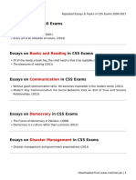 Repeated Essays &#038 Topics in CSS Exams 2000-2017