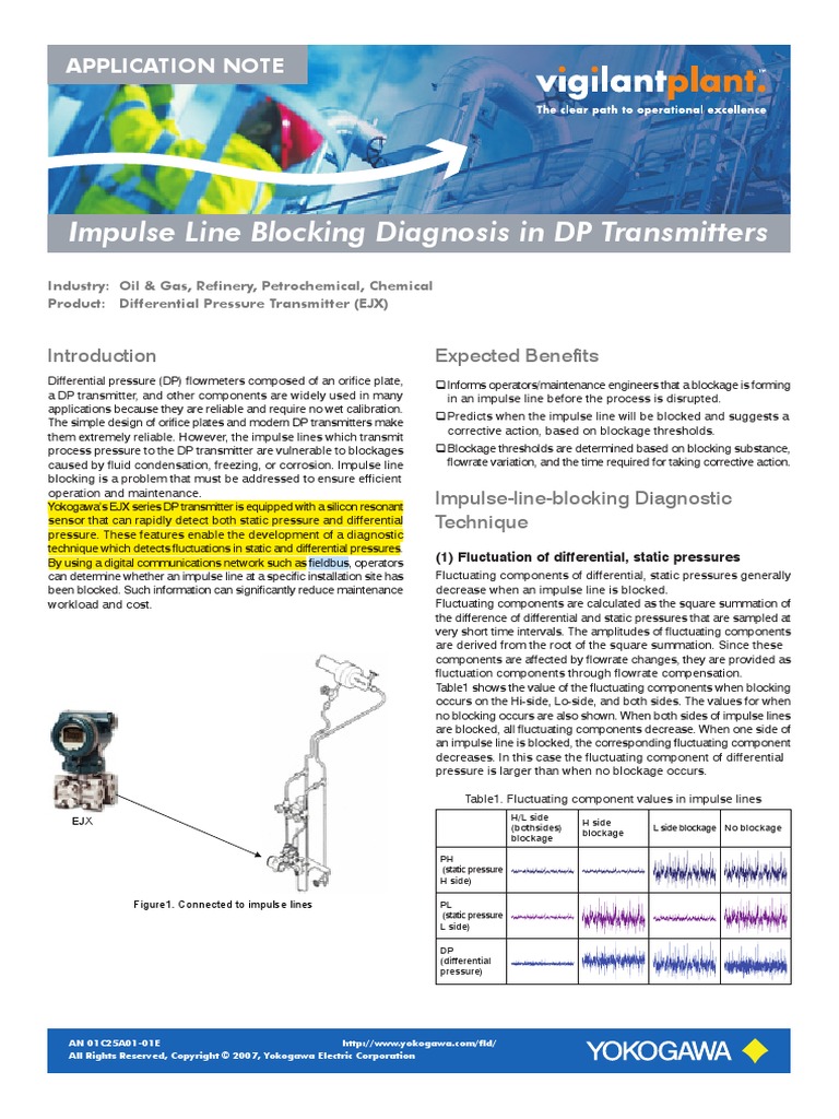 Impulse Line Blocking Diagnosis in DP Transmitters Application Note