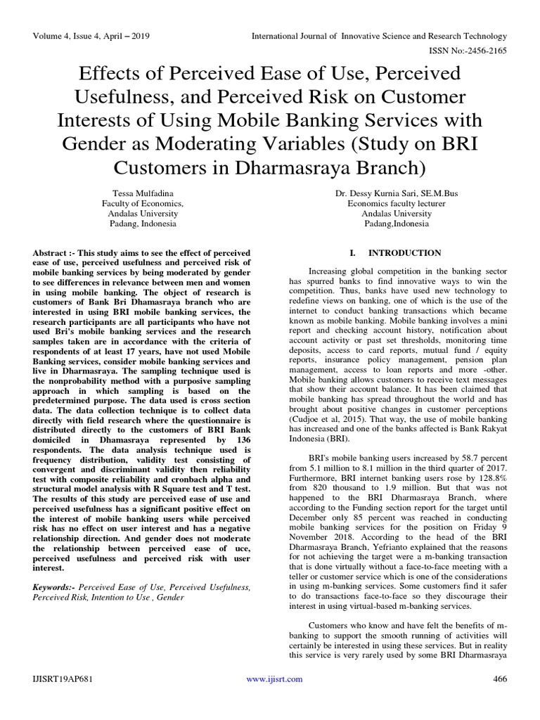 Keywords:-Perceived Ease of Use, Perceived Usefulness | PDF | Cronbach ...