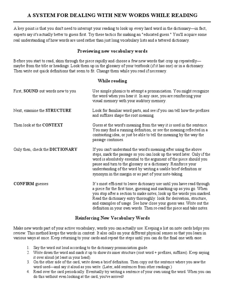 New Words Pdf Vocabulary Dictionary