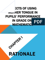 Effects of Using Mother Tongue in Pupils' Performance in Grade One Mathematics
