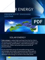 Solar Energy: Presented by Shashank Goutam