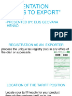 Presentation "Steps To Export": - Presented By: Elis Geovana Henao