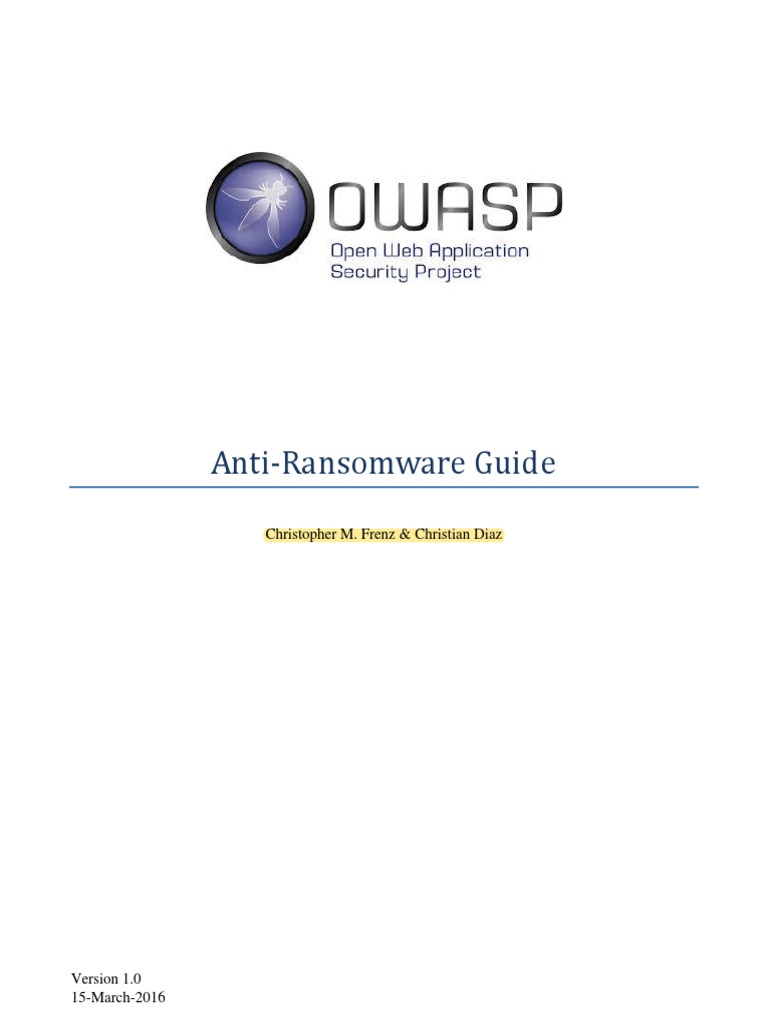 Anti-Ransomware Guide: Christopher M. Frenz & Christian Diaz | PDF ...
