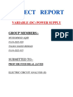 Project Report of A Variable Power Supply