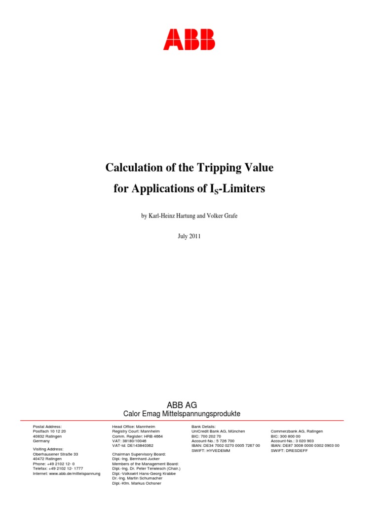 Is Lim Calculation Of The Tripping Value Fuse Electrical