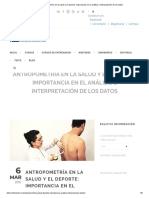 Antropometría en La Salud y El Deporte - Importancia en El Análisis e Interpretación de Los Datos