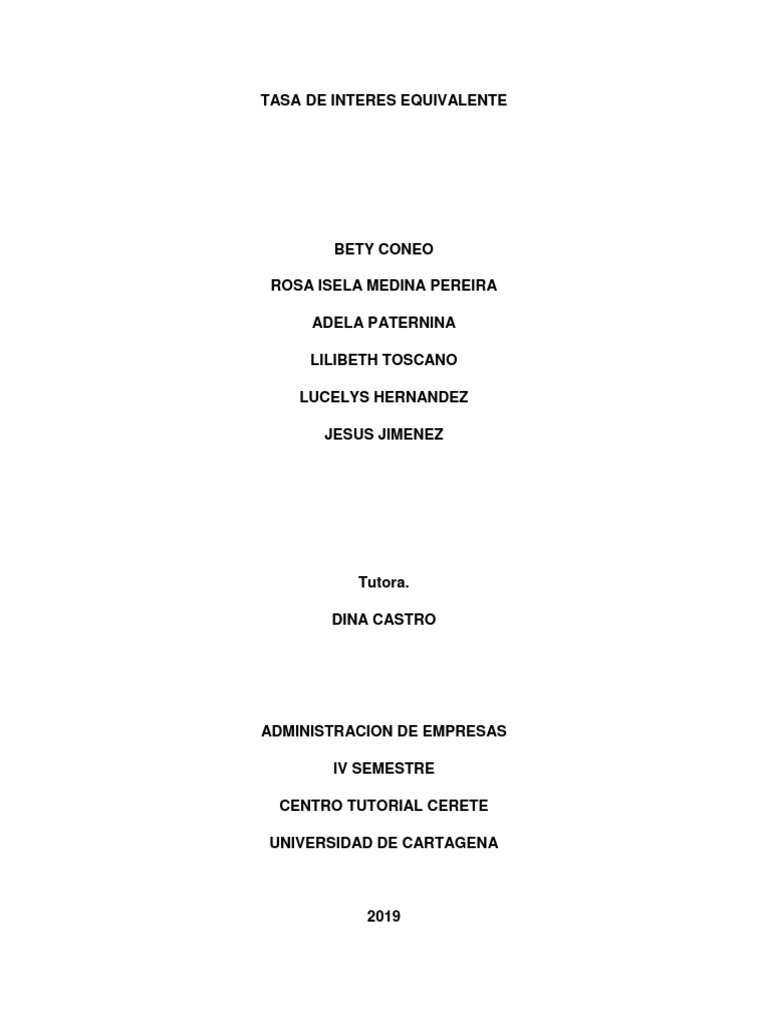 Matematicas Financieras | PDF | Tasas de interés | Interés