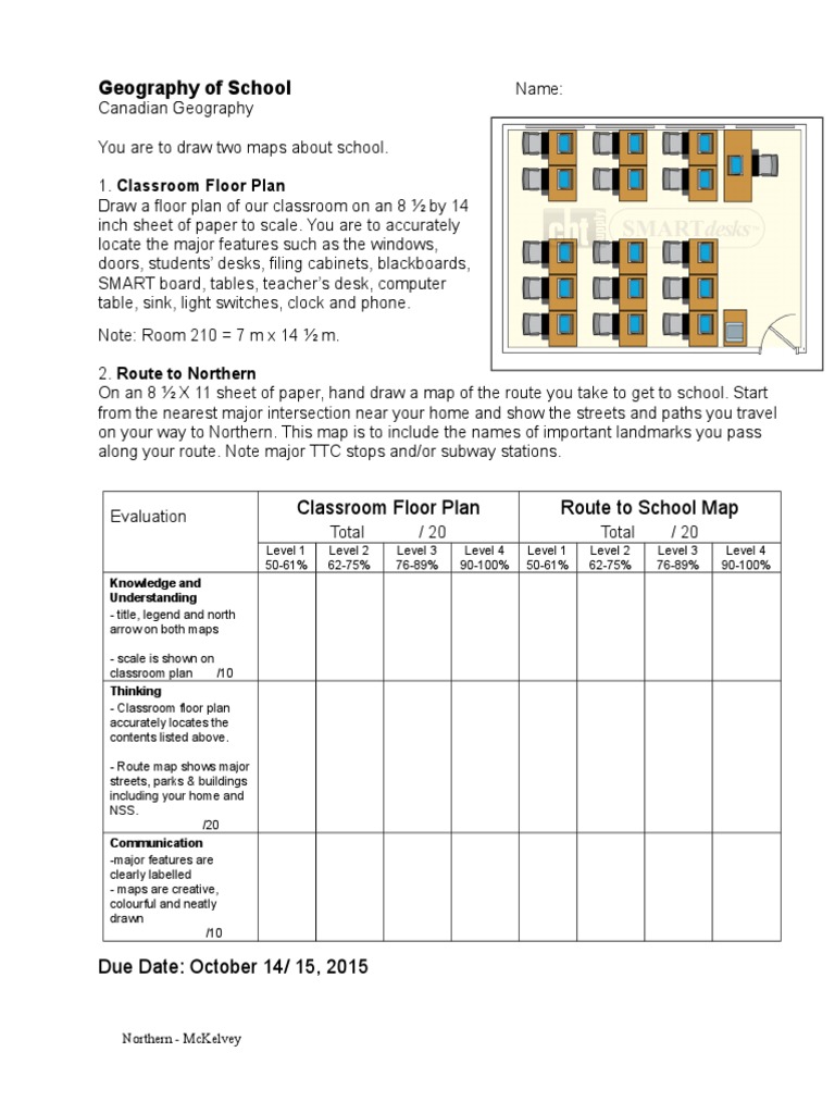 Geography of School: Classroom Floor Plan Route To School Map ...