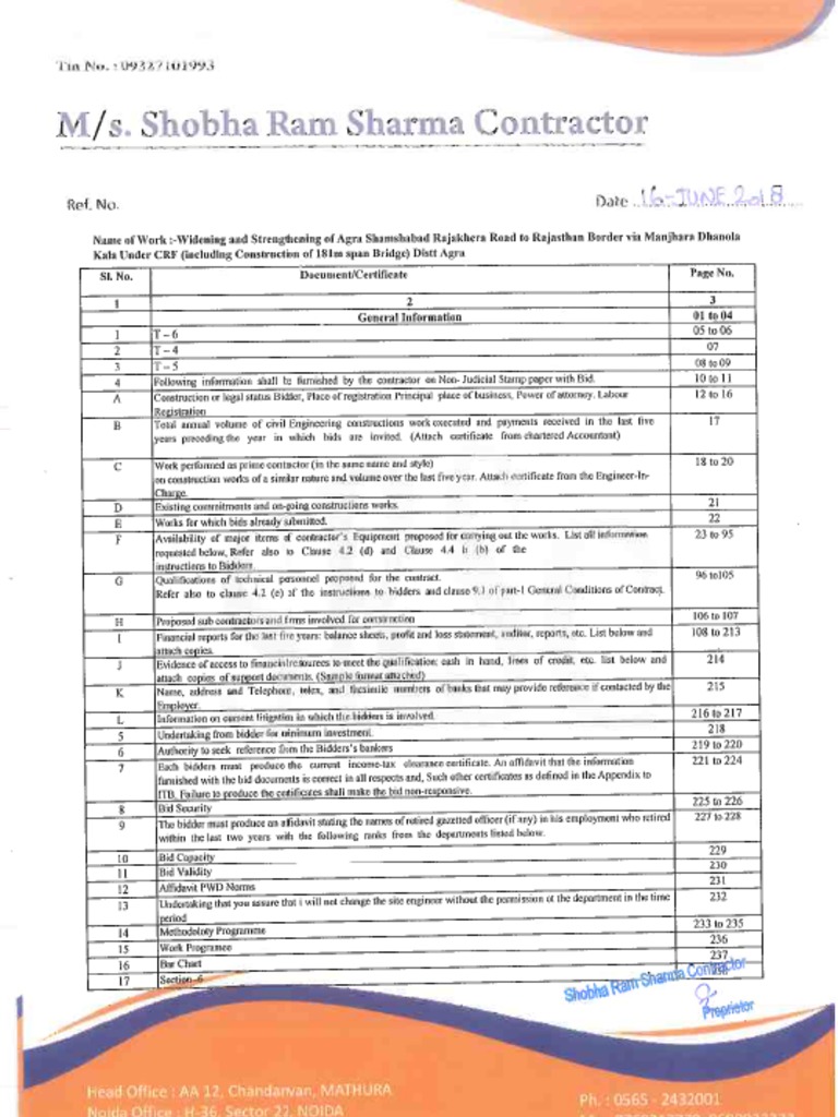 MS Shobha Ram Sharma Contractor PDF | PDF