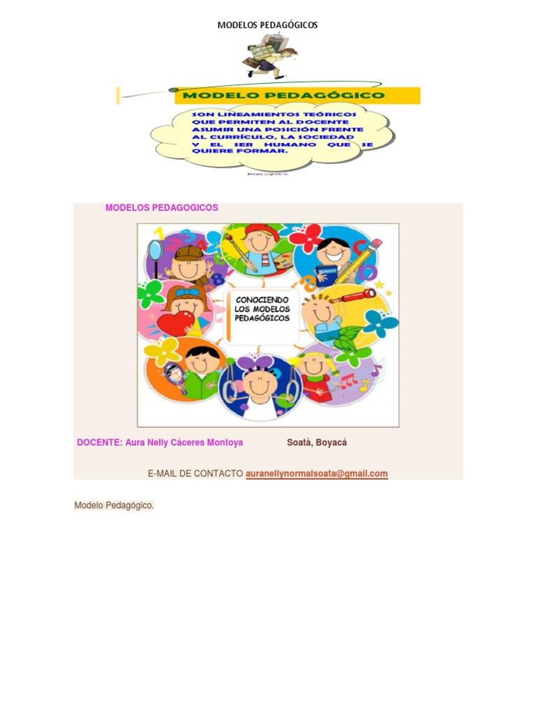 Modelos Pedagógicos | PDF | Educación Montessori | Aprendizaje