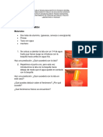 Experimentos de física sobre fenómenos de la presión y la densidad del agua