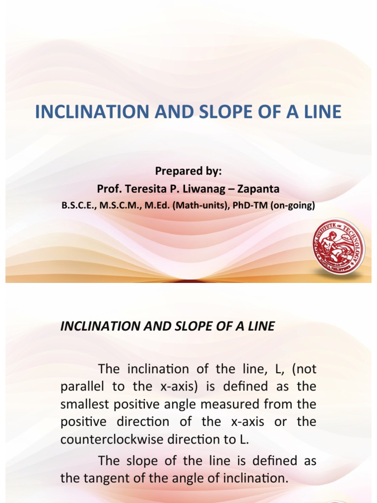 Day 2 - Inclination and Slope of A Line | PDF