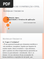 Materiais de Construção II - Materiais Cerâmicos