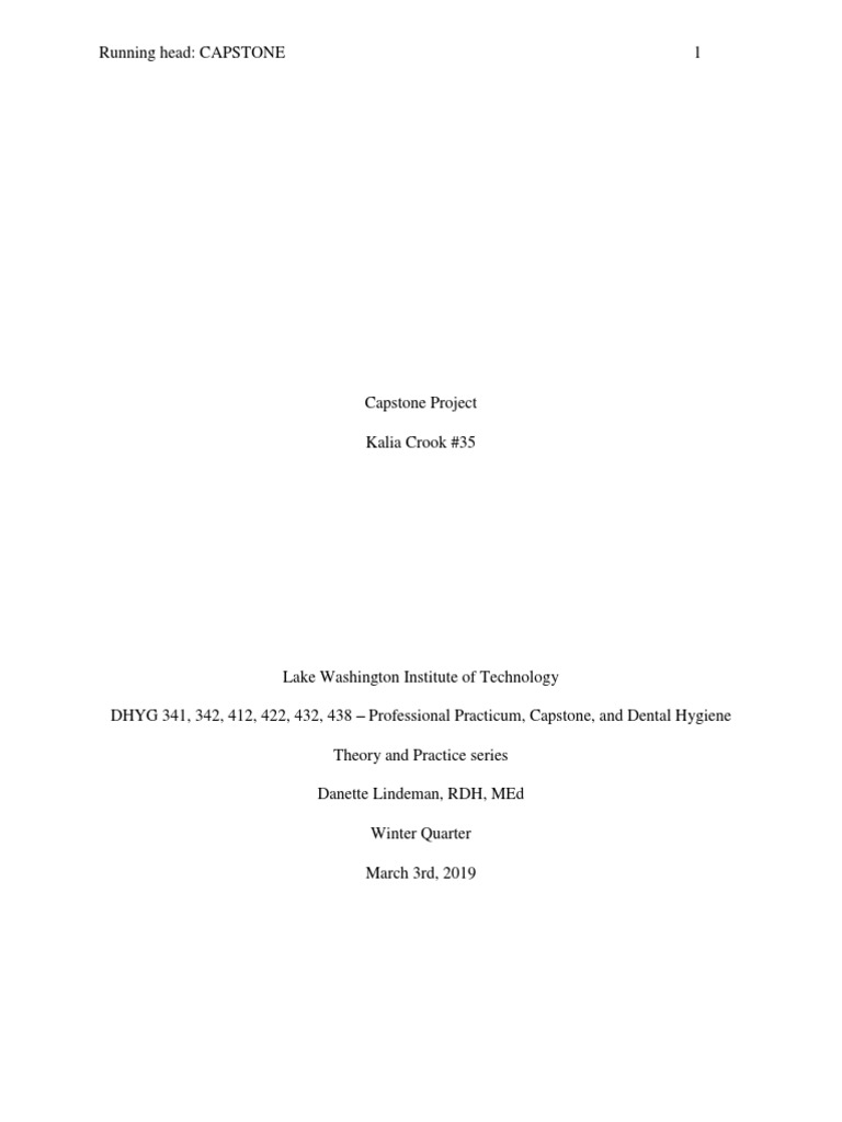 Capstone Project PDF PDF Human Tooth Oral Hygiene