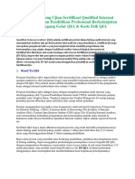 Sekilas Info Tentang Ujian Sertifikasi Qualified Internal Auditor TH 2018 PPL Bagi Pemegang Gelar Qia Kode Etik Qia